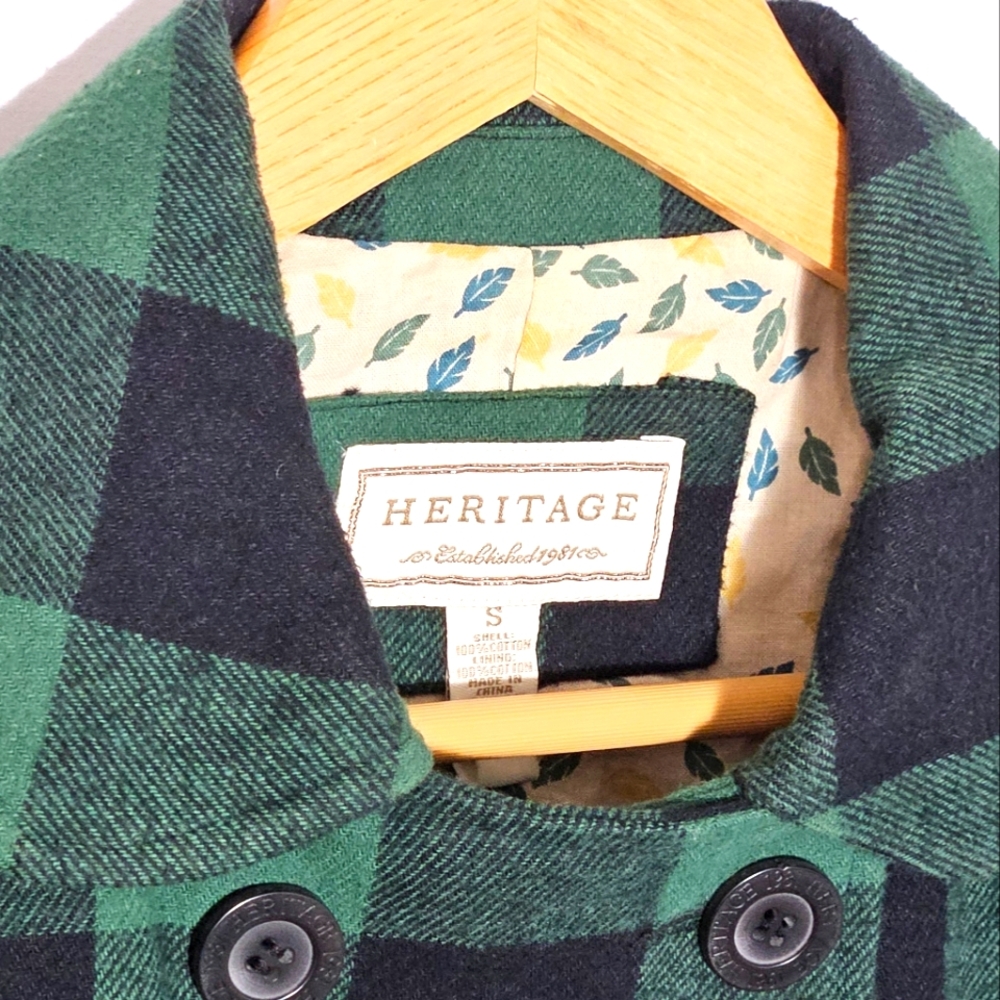 VINTAGE Cropped Buffalo Plaid Peacoat - Picture 4 of 4